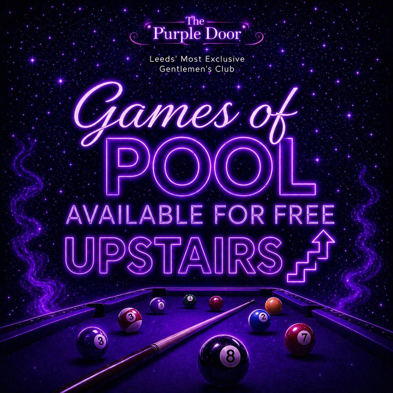 Pool table at The Purple Door Leeds